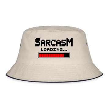 Sarcasm Loading Humor - Bucket Hat - Natur/Navy - Vorne