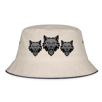 Wolf Team Pack - Bucket Hat - ecru/navy - Front