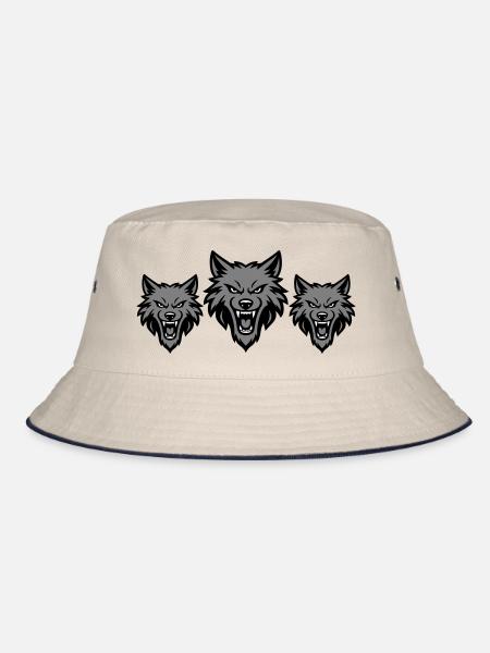 Wolf Team Pack - Bucket Hat - ecru/navy - Front