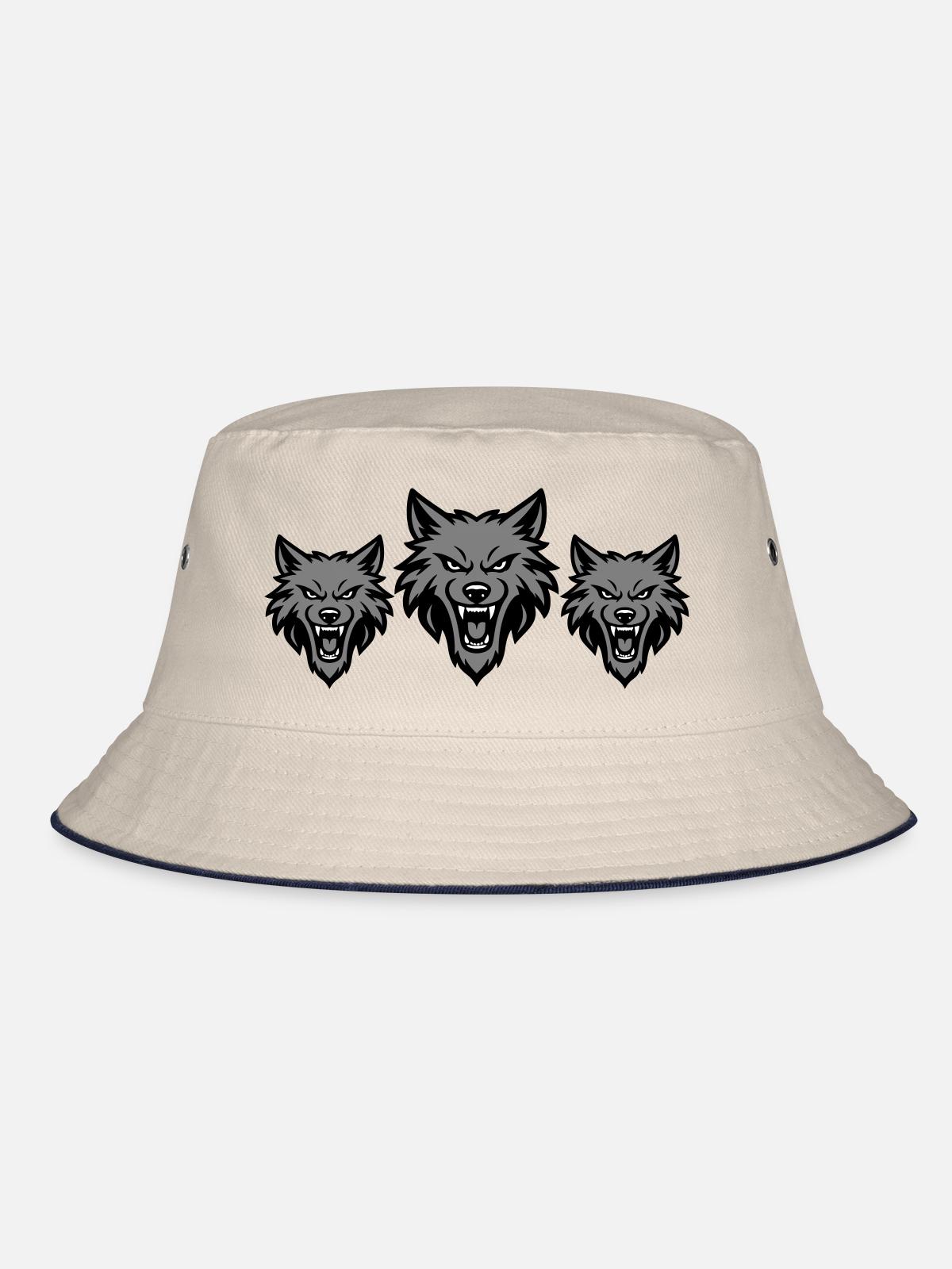 Wolf Team Pack - Bucket Hat - ecru/navy - Front