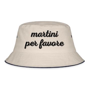 Martini per favore - Bucket Hat - Natur/Navy - Vorne