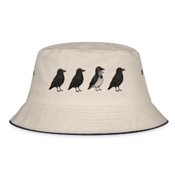 Pigeon Imposter – Crow Disguise Meme - Bucket Hat - Natur/Navy - Vorne