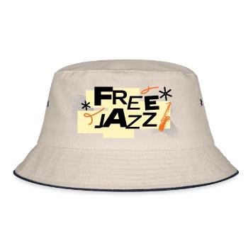 Free Jazz Bold Retro Typography - Bucket Hat - ecru/navy - Front