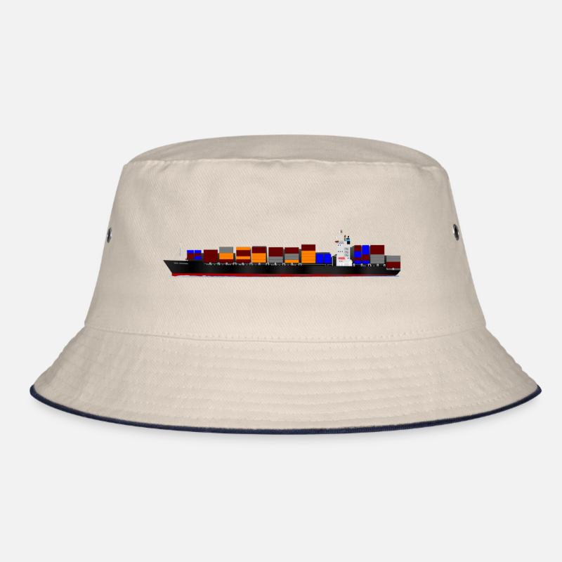 Containerschiff - Bucket Hat - Natur/Navy