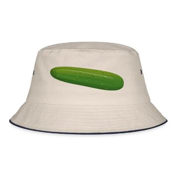 Gurke Zuccini Zucchini Zuchini Spreewald Geschenk - Bucket Hat - Natur/Navy - Vorne
