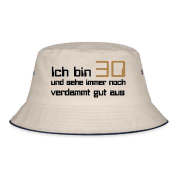 30 - Bucket Hat - ecru/navy - Front