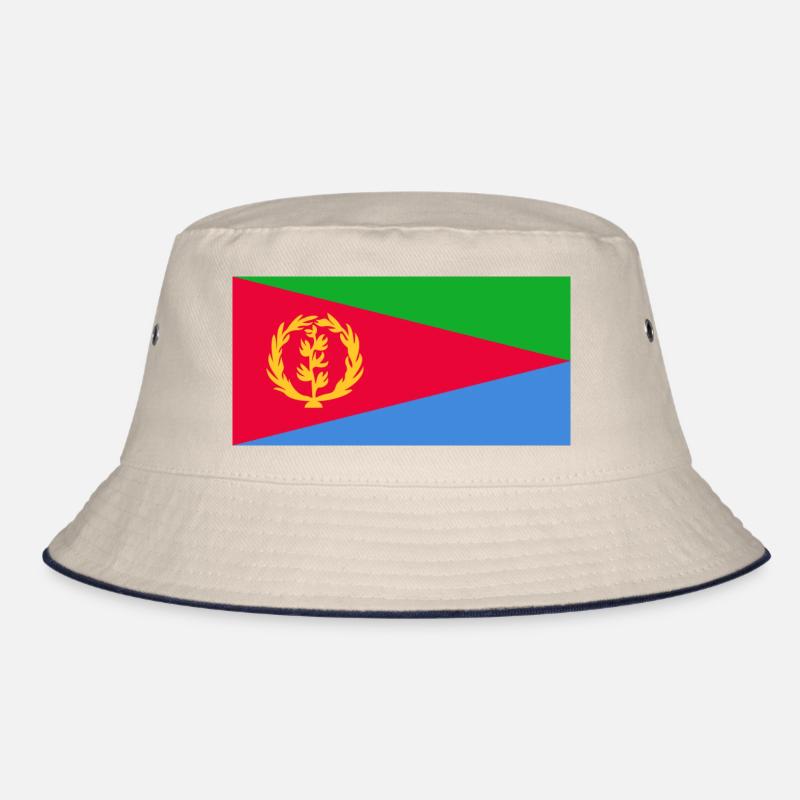 Eritrea-Flagge - Bucket Hat - Natur/Navy