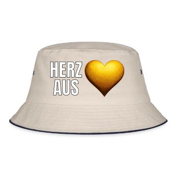 Golden lettering heart of gold (Herz aus Gold) - Bucket Hat - ecru/navy - Front
