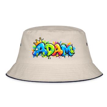 Nennen Sie Adam Graffiti Fluo: das Geschenk, das umhaut! - Bucket Hat - Natur/Navy - Vorne
