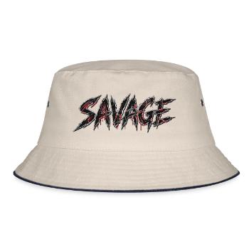 Wilde Glyphen - Bucket Hat - Natur/Navy - Vorne