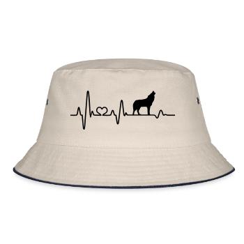 Loup battement de coeur loups EKG hurle hurlement - Bob - blanc cassé/bleu marine - Devant