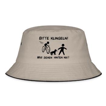 Bitte klingeln! Radfahrer-Hund - Bucket Hat - Khaki/Schwarz - Hinten