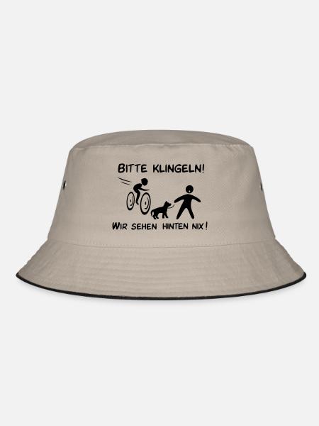 Bitte klingeln! Radfahrer-Hund - Bucket Hat - Khaki/Schwarz - Hinten