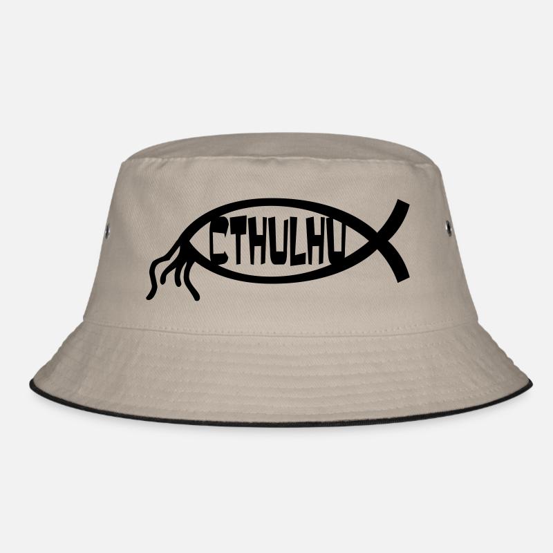 cthulhu - Bucket Hat - khaki/black