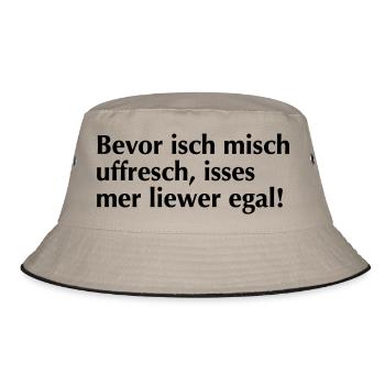 Bevor isch mich uffrech - Bucket Hat - Khaki/Schwarz - Vorne