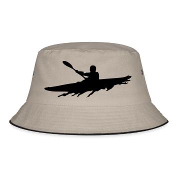 Kayak Dude - Bucket Hat - Khaki/Schwarz - Vorne