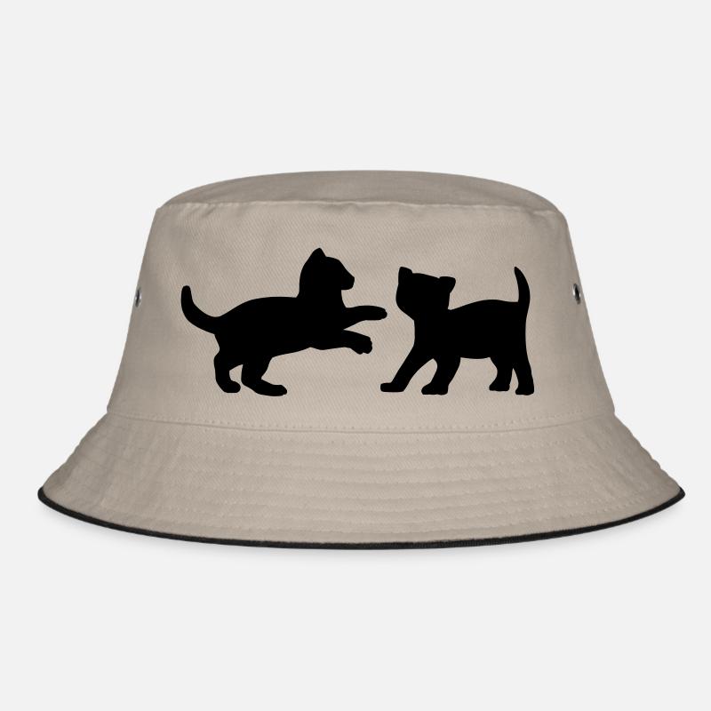 Zwei Kätzchen, die - Bucket Hat - Khaki/Schwarz