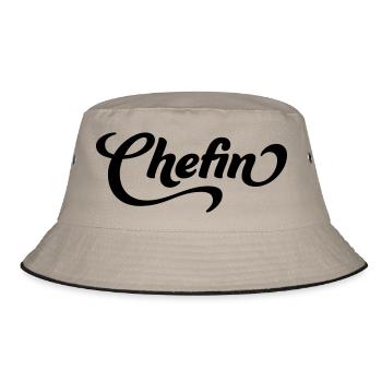 Chefin - Bucket Hat - Khaki/Schwarz - Vorne