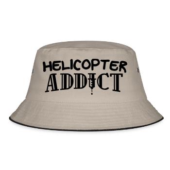 helicopter addict edgy design - Bucket Hat - khaki/black - Front