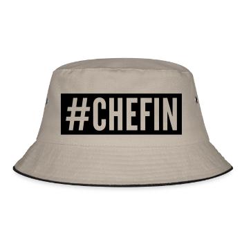 Chefin - Bucket Hat - Khaki/Schwarz - Vorne