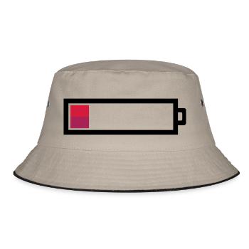 Leere Batterie - Bucket Hat - Khaki/Schwarz - Vorne