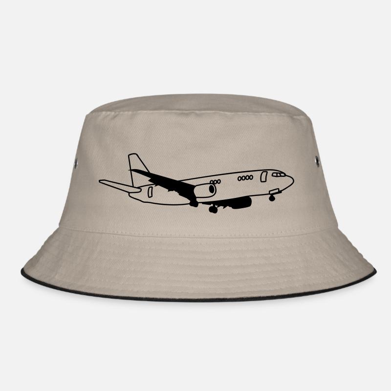 Flugzeug - Bucket Hat - Khaki/Schwarz