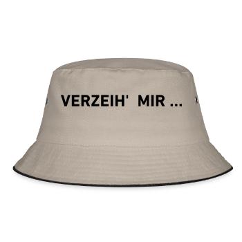 Verzeih' mir - Bucket Hat - Khaki/Schwarz - Vorne