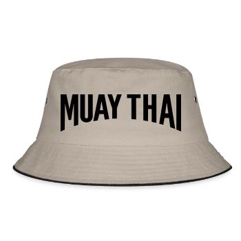 muay thai - Bucket Hat - Khaki/Schwarz - Vorne