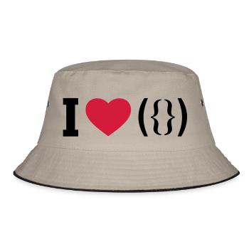 I LOVE PUSSY - ASCII - Bucket Hat - khaki/black - Front