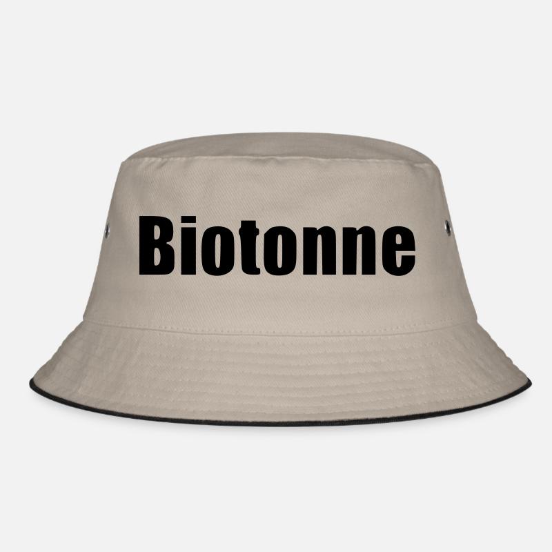 Biotonne Vegan Geschenk Geburtstag Statement - Bucket Hat - Khaki/Schwarz