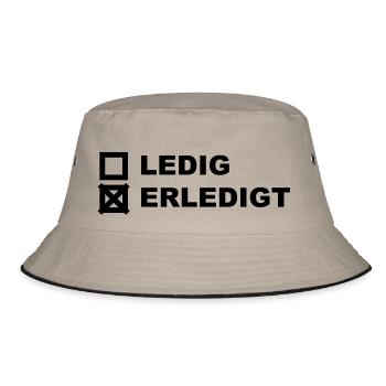 Ledig Erledigt - Bucket Hat - Khaki/Schwarz - Vorne