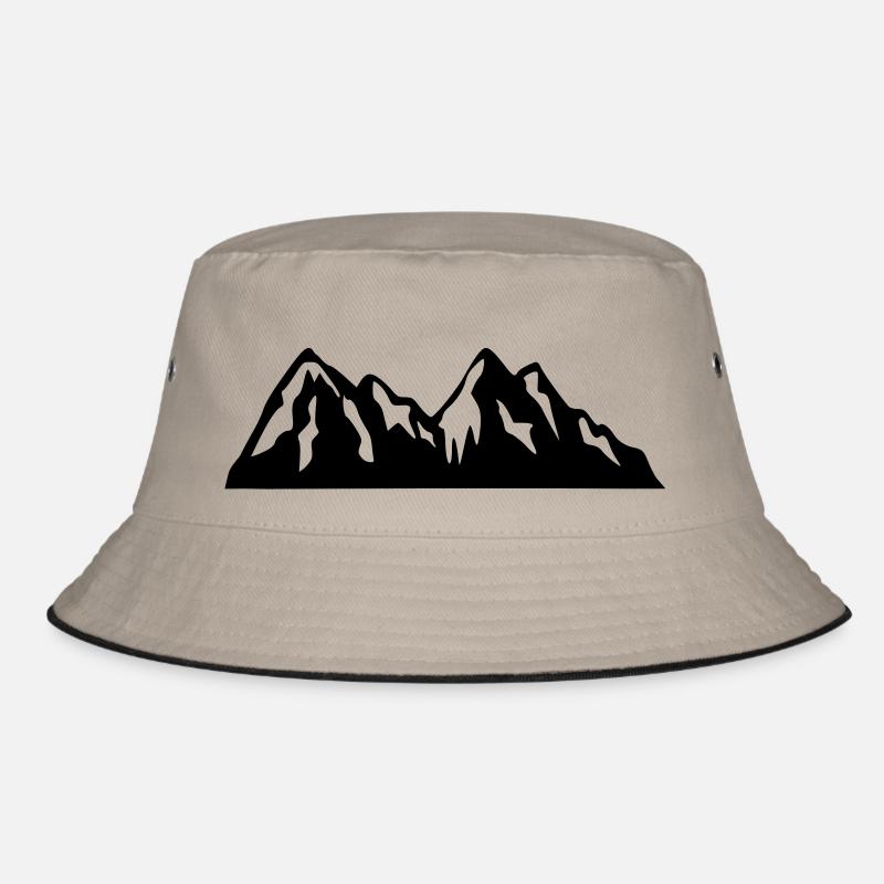 Berge - Bucket Hat - Khaki/Schwarz