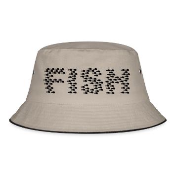 Fischschwarm / fish swarm (1c) - Bucket Hat - khaki/black - Front