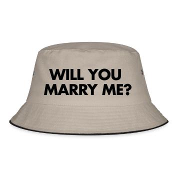 Marry Me - Bucket Hat - Khaki/Schwarz - Vorne