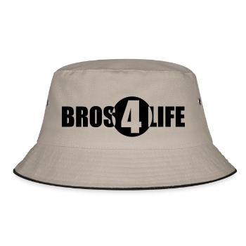 Bros 4 Life Logo Design - Bucket Hat - khaki/black - Front