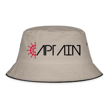 Captain Logo - Bucket Hat - Khaki/Schwarz - Vorne