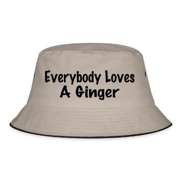 jeder liebt Ingwer - Bucket Hat - Khaki/Schwarz - Vorne