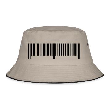 Barcode - Strichcode - Bucket Hat - Khaki/Schwarz - Vorne