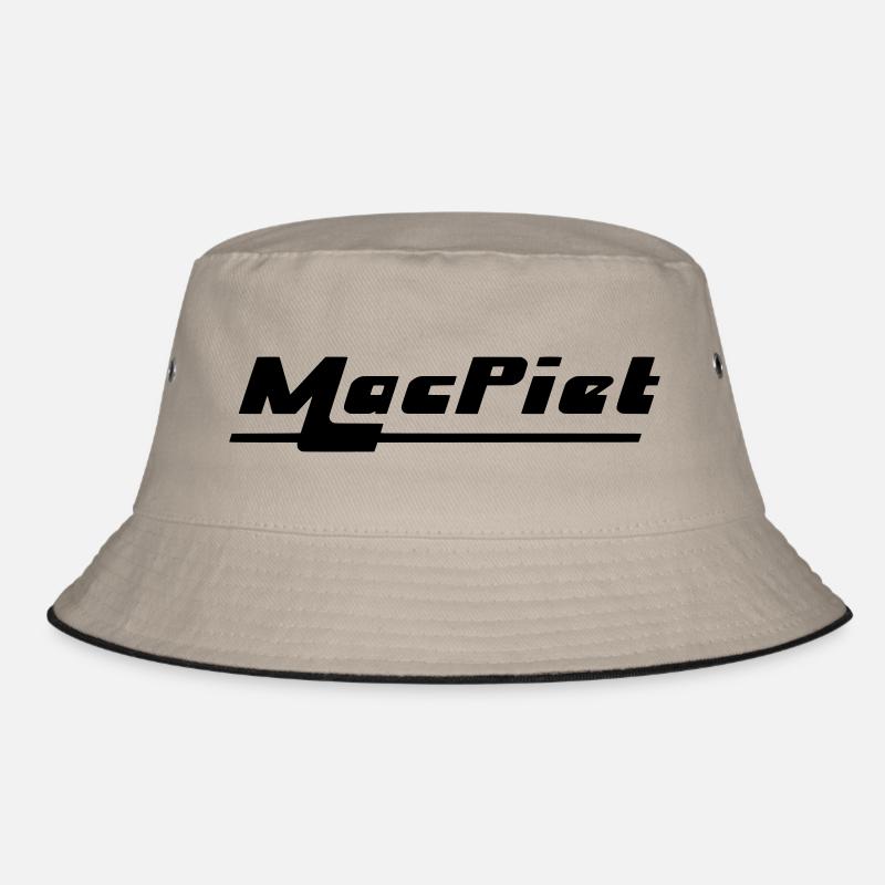 MacPiet Logo - Bucket Hat - Khaki/Schwarz