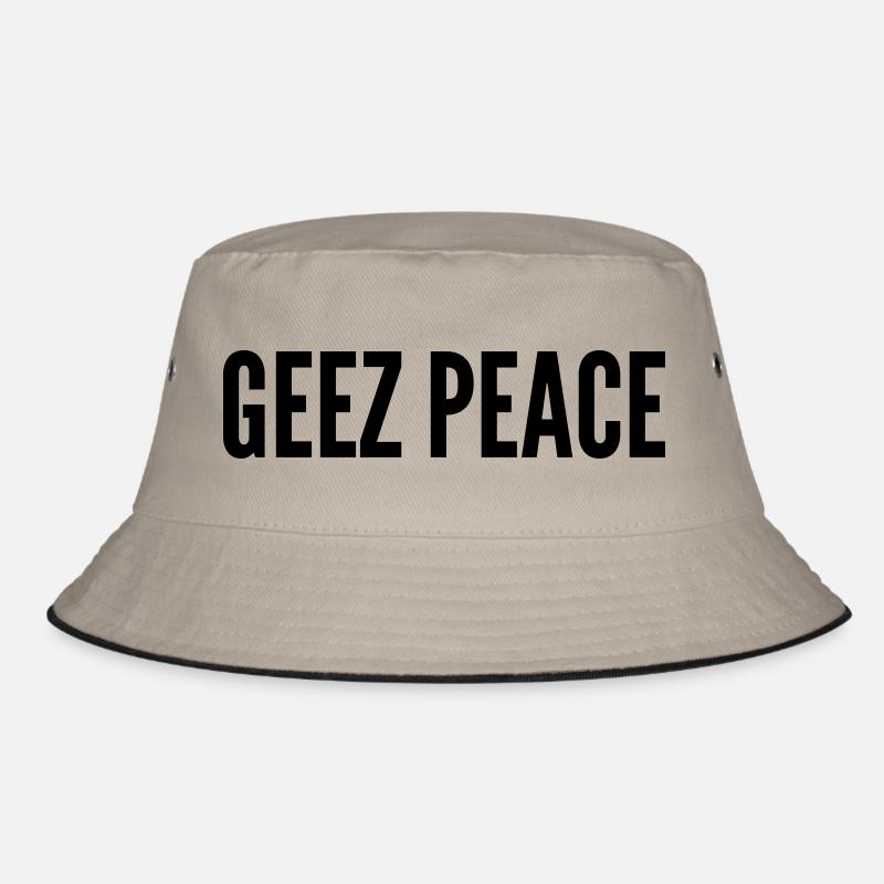 Geez Peace - Bucket Hat - khaki/black