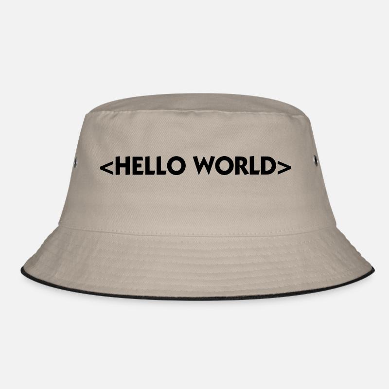 Hallo Welt - Bucket Hat - Khaki/Schwarz