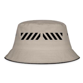 Warning 3 Zipper Warnbalken - Bucket Hat - Khaki/Schwarz - Vorne