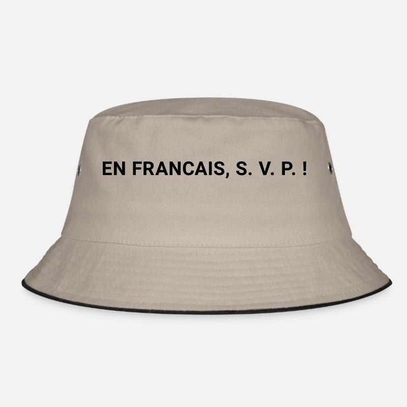 en francais - Bucket Hat - Khaki/Schwarz