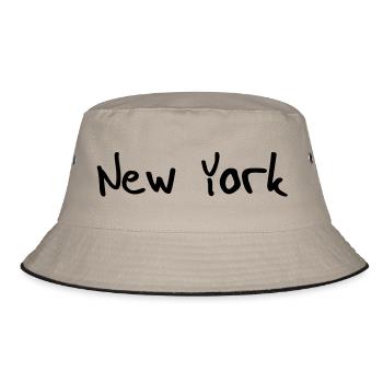 new york - Bucket Hat - Khaki/Schwarz - Vorne