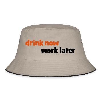 trinken - Bucket Hat - Khaki/Schwarz - Vorne