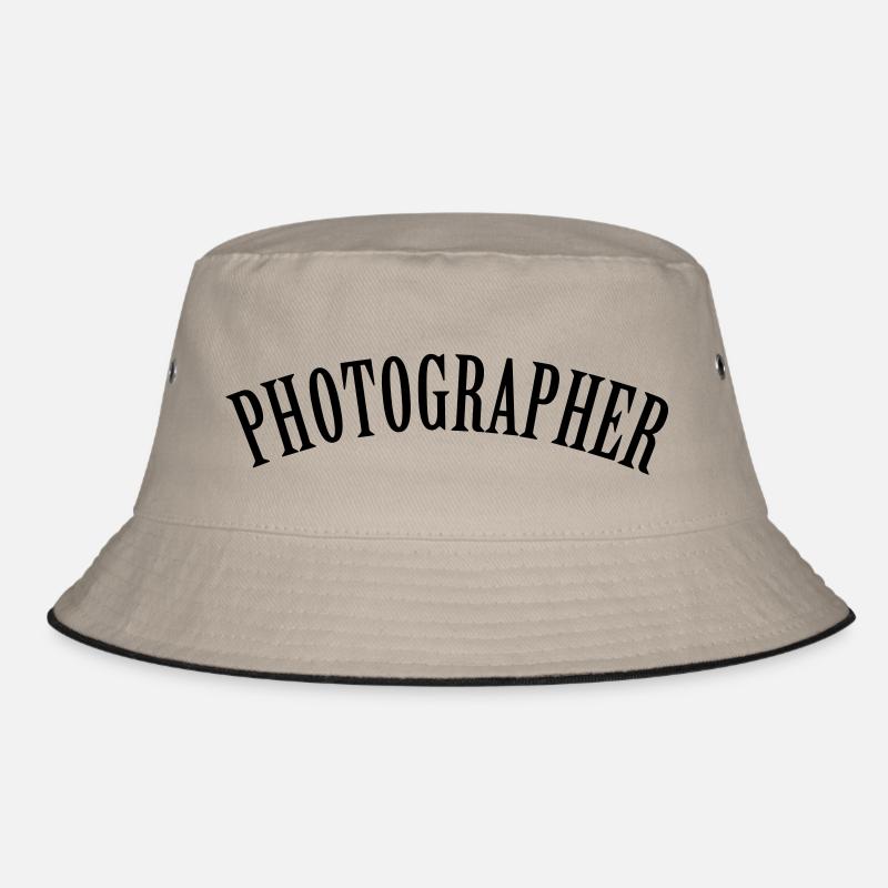 Photographer (Text, 1c) - Bucket Hat - Khaki/Schwarz