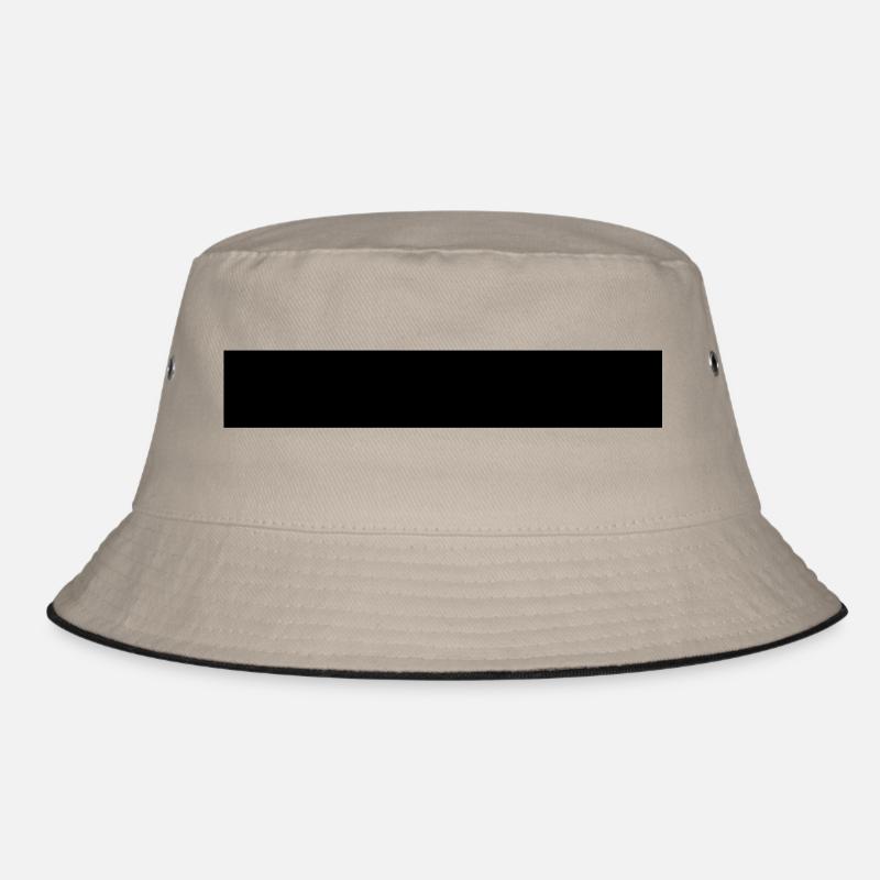 STRICH - Querstrich - Längsstrich - LINE - MINUS - Bucket Hat - Khaki/Schwarz