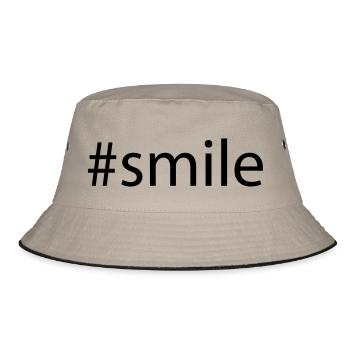 #smile - Bucket Hat - khaki/black - Front