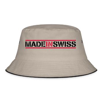 Made In Swiss Logo Design - Bucket Hat - khaki/black - Front