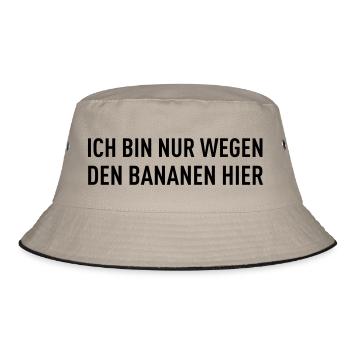 Ich Bin Nur Wegen Den Bananen Hier - Marathon - Bucket Hat - Khaki/Schwarz - Vorne